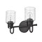 Z-Lite Kinsley 2 Light Vanity, Matte Black And Clear Seeded 340-2V-MB - alternate 4